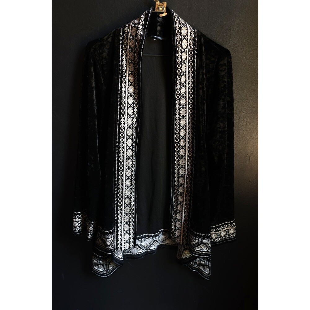 Andree by Unit Crushed Velvet Embroidered Open Kimono Whimsigoth Practical Magic